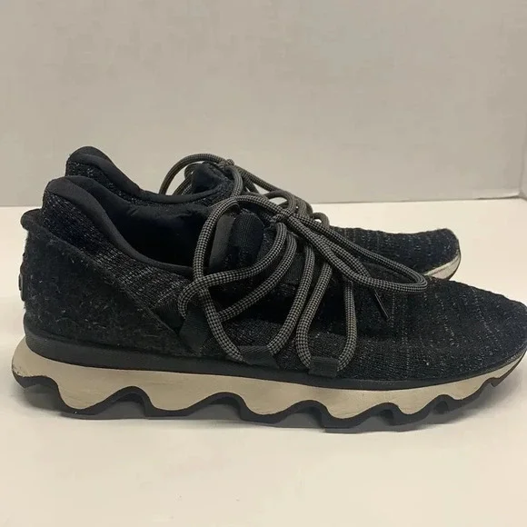 Sorel Kinetic Lace Up Low Top Knit Sneakers Running Shoe Black Women's 8 - Picture 4 of 10